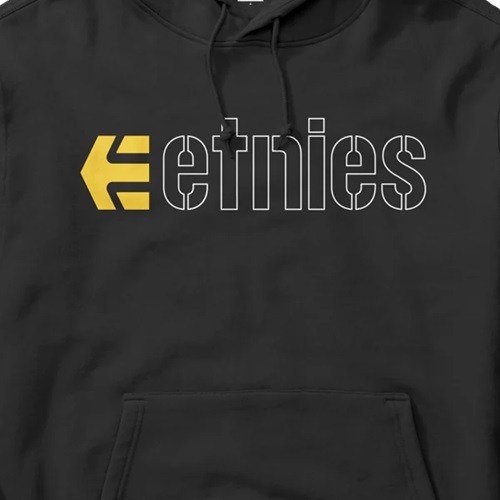 Etnies Ecorp Black White Yellow Hoodie [Size: S]