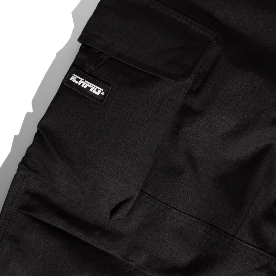Ichpig Ripstop Jet Black Cargo Pants [Size: S]