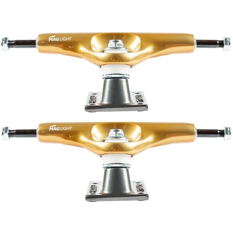 Tensor Mag Light Glossy Gold Gunmetal Set Of 2 Skateboard Trucks [Size: 5.25]