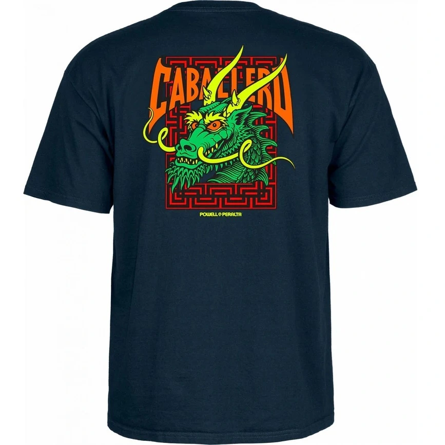 Powell Peralta Caballero Street Dragon Navy T-Shirt [Size: S]
