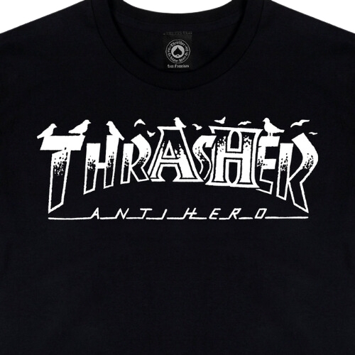 Thrasher X Antihero Pigeon Mag Black T-Shirt [Size: S]