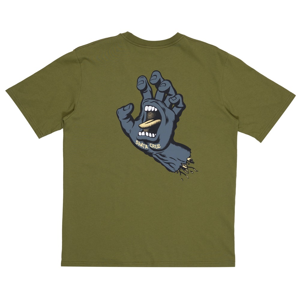 Santa Cruz Opus Screaming Hand Olive Green T-Shirt [Size: S]