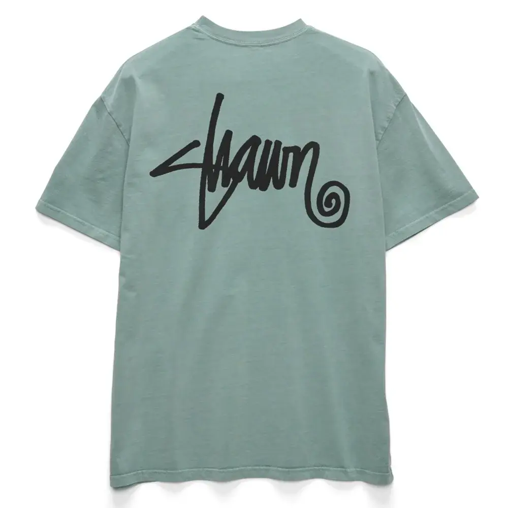 S/Double Shawn Script Washed Sage T-Shirt [Size: S]