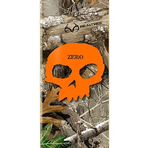 Zero Single Skull Realtree Orange 8.25 Skateboard Deck