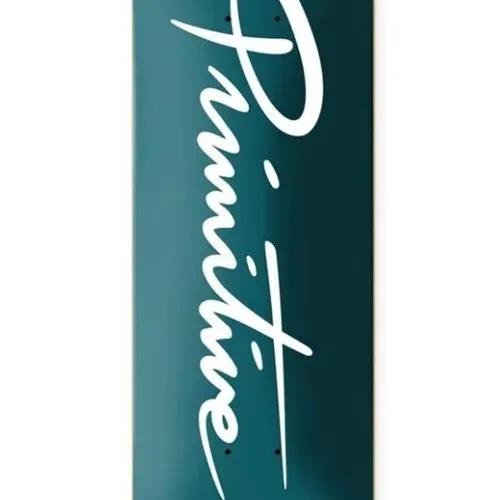 Primitive Nuevo Script Teal 8.0 Skateboard Deck