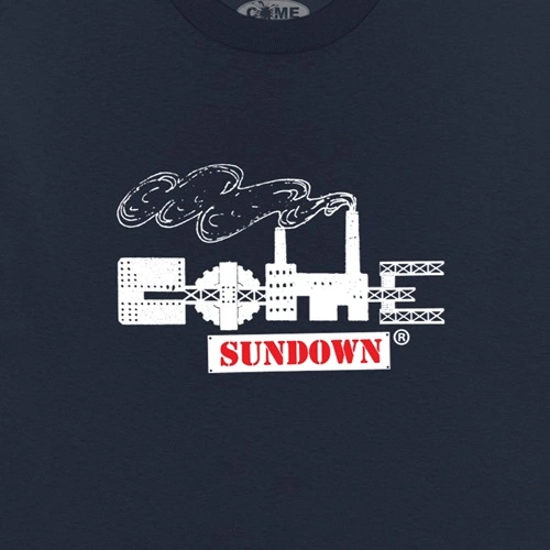 Come Sundown Stacks Navy T-Shirt