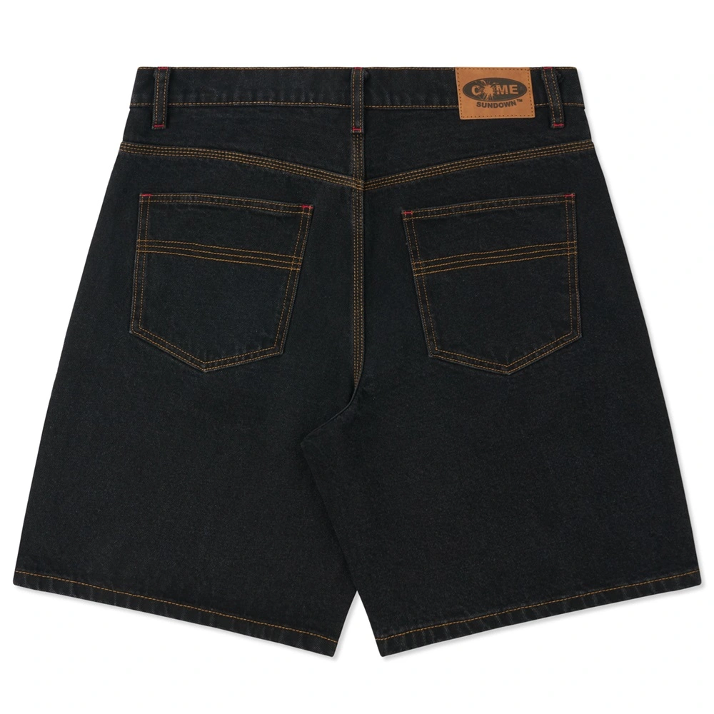 Come Sundown Headache Washed Black Jean Shorts
