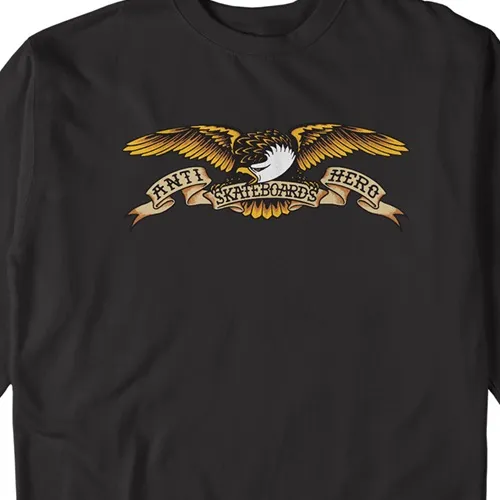 Anti Hero Eagle Black Multi Crew Jumper