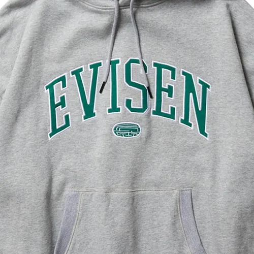 Evisen College Logo Heather Grey Hoodie