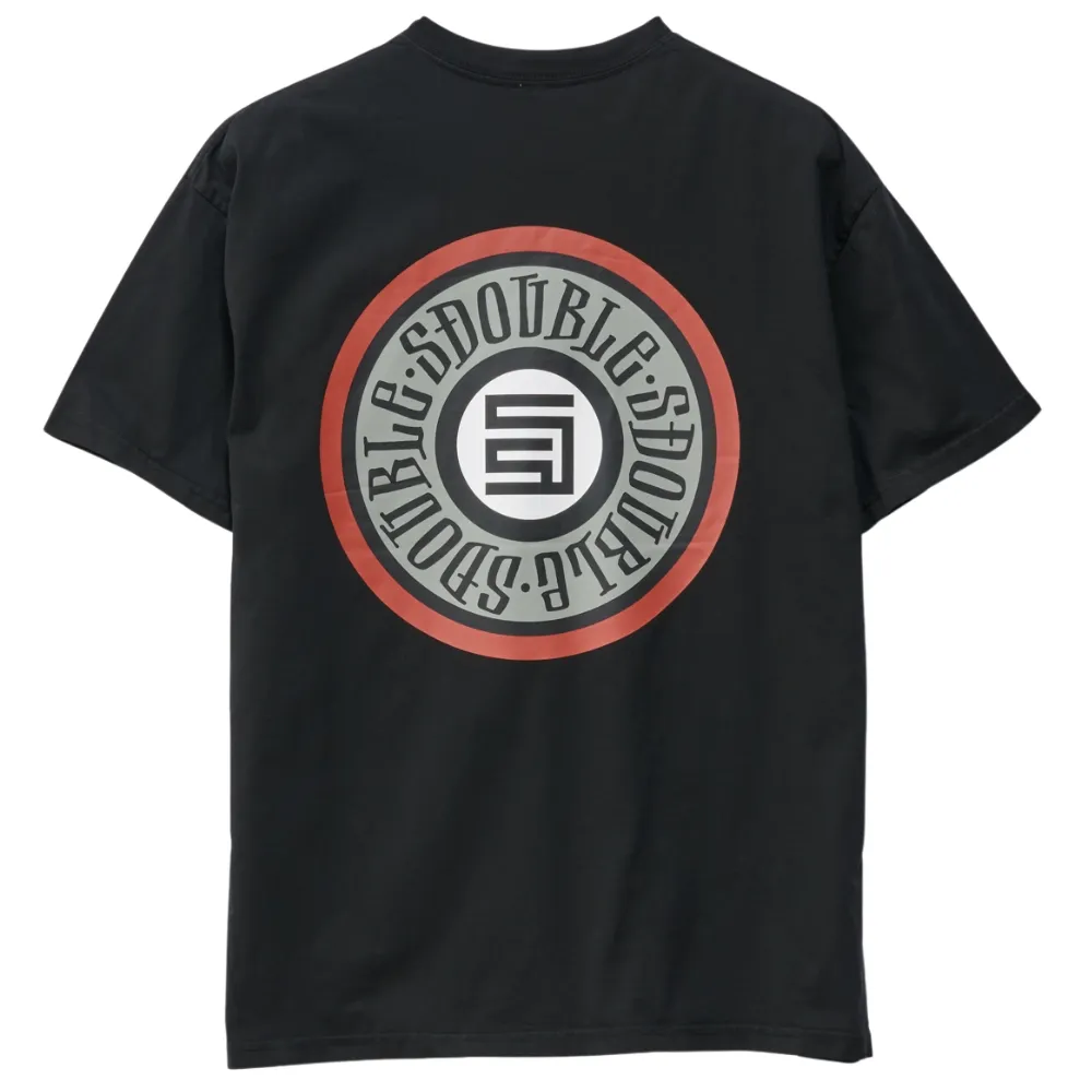 S/Double Tack Dot Washed Black T-Shirt [Size: M]