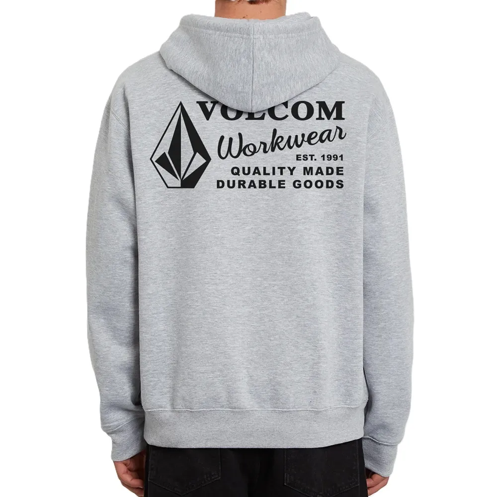 Volcom Workwear Fleece Heather Grey Hoodie [Size: M]