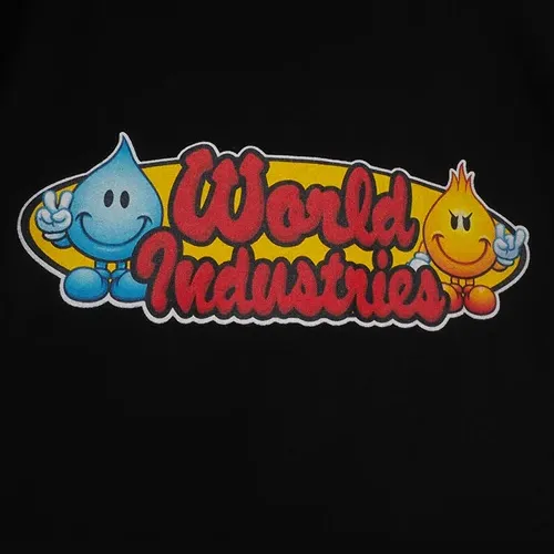 World Industries Oval World Logo Black Youth Long Sleeve Shirt [Size: 8]