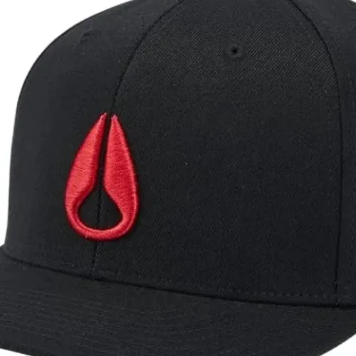 Nixon Deep Down Flexfit Athletic Black Red Hat [Size: S/M]