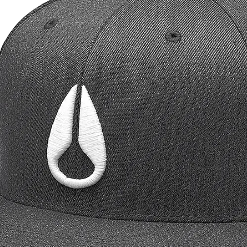 Nixon Deep Down Flexfit Athletic Black Heather White Hat [Size: S/M]