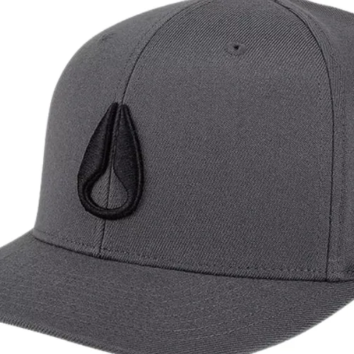 Nixon Deep Down Flexfit Athletic Charcoal Black Hat [Size: S/M]