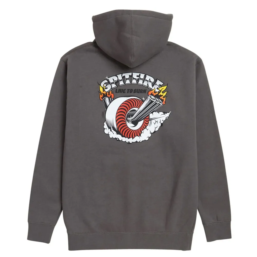 Spitfire Burnout Charcoal Hoodie [Size: M]