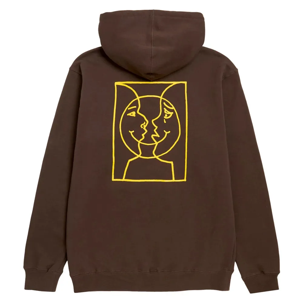 Krooked Moonsmile Raw Brown Yellow Hoodie [Size: M]