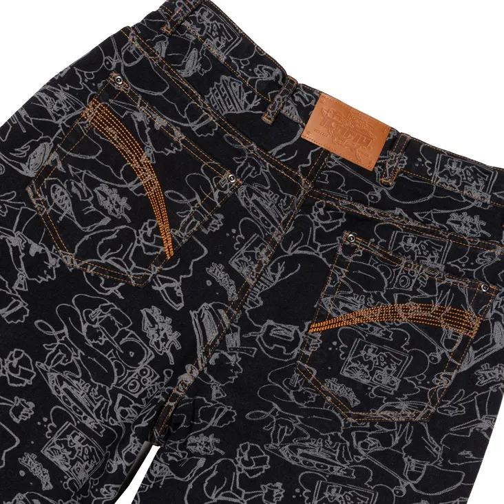 Ichpig X Blinkerfluid Sketchy Overdye Black Denim Jeans [Size: S]