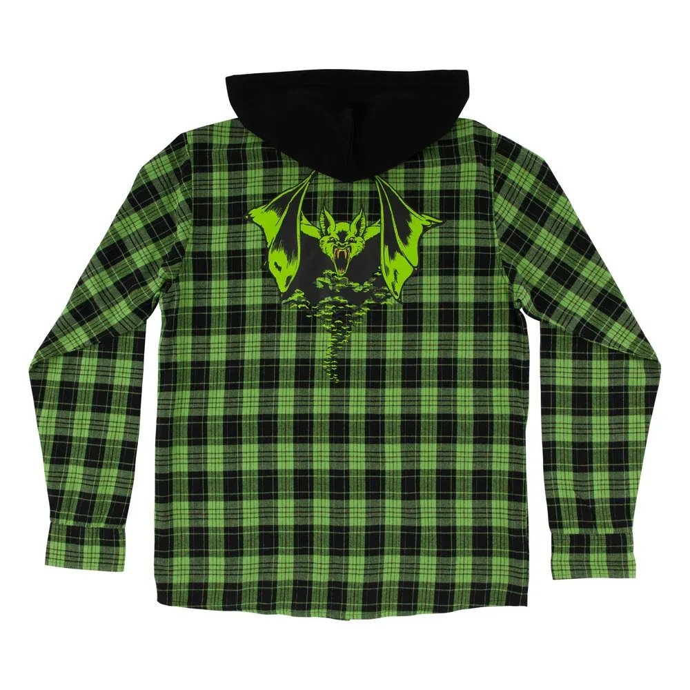 Creature Bat Relic Green Long Sleeve Flannel [Size: S]