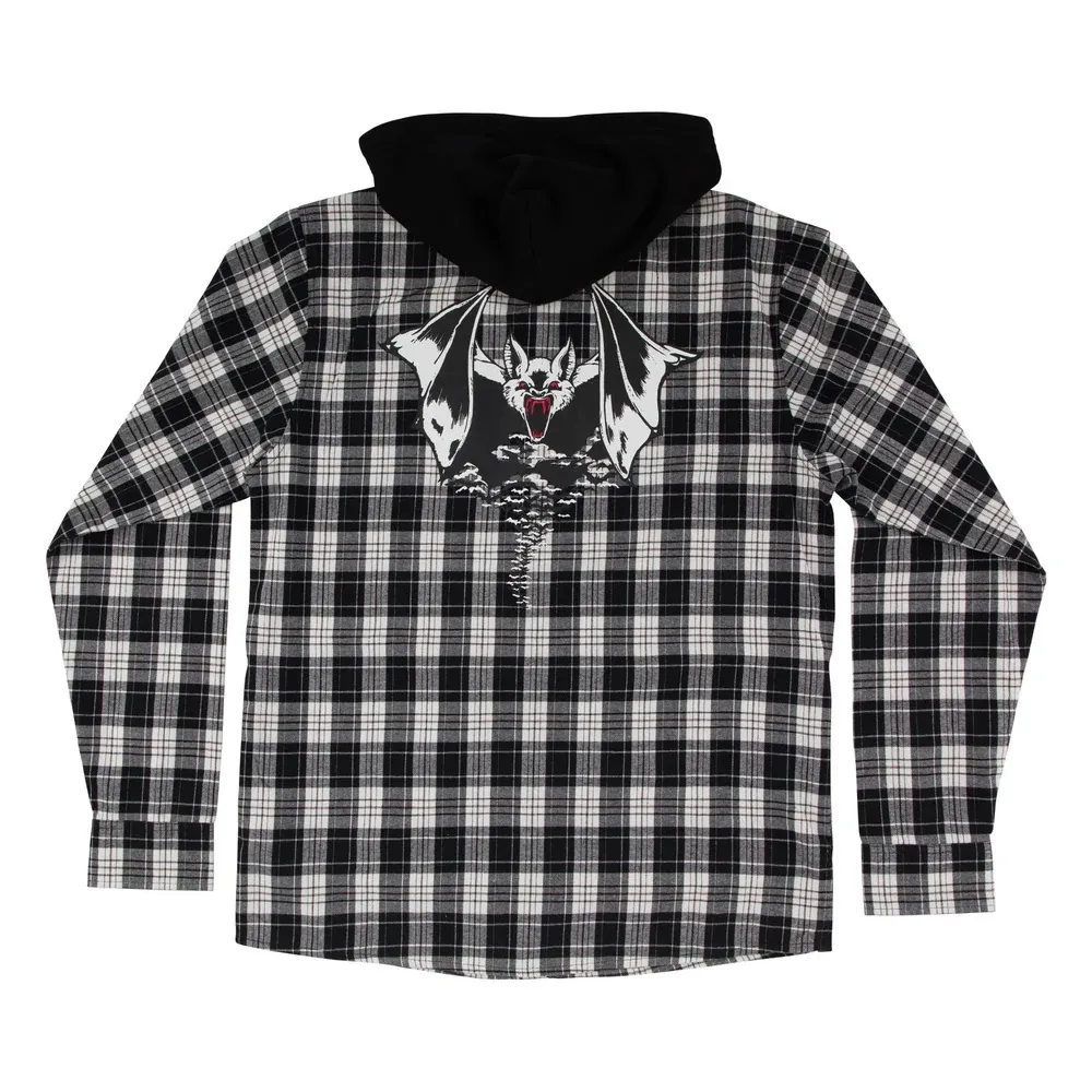 Creature Bat Relic White Long Sleeve Flannel