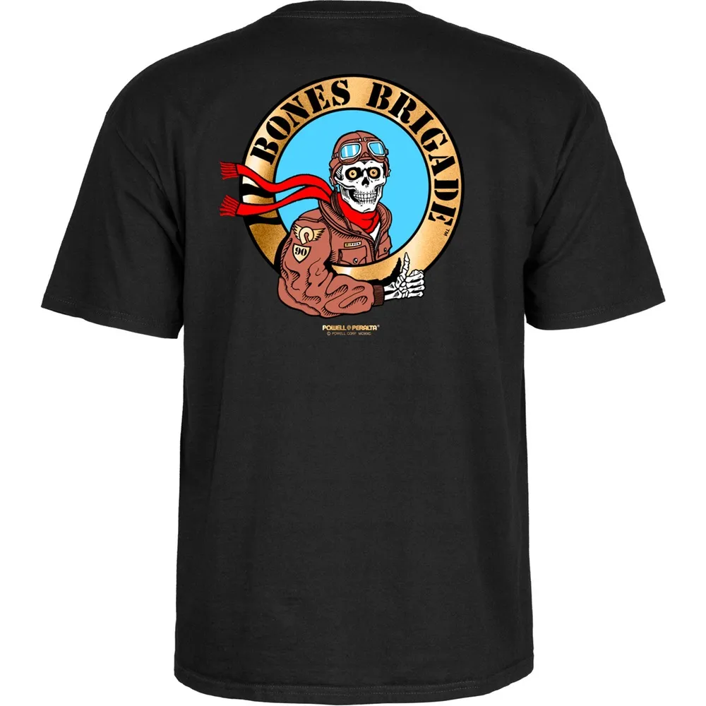Powell Peralta Bones Brigade Pilot Black T-Shirt