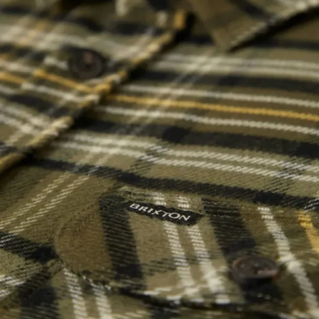 Brixton Bowery Flannel Ivy Green Olive Surplus Black Button Up Shirt