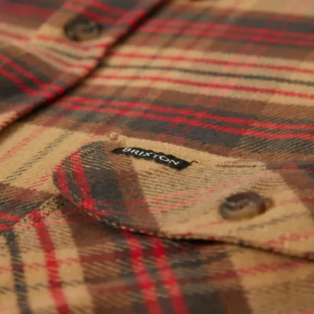 Brixton Bowery Flannel Curry Washed Black Crimson Button Up Shirt