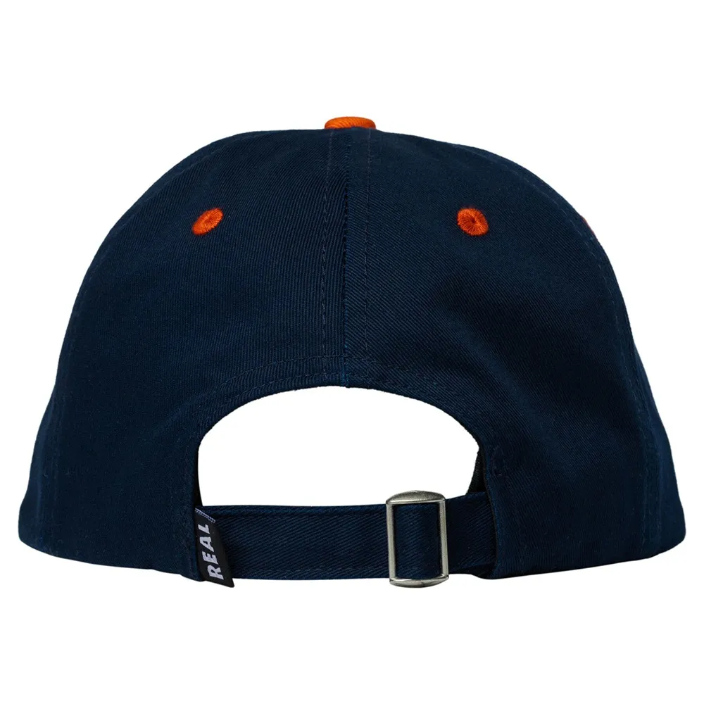 Real Skateboards Oval Embroidered Navy Red Hat