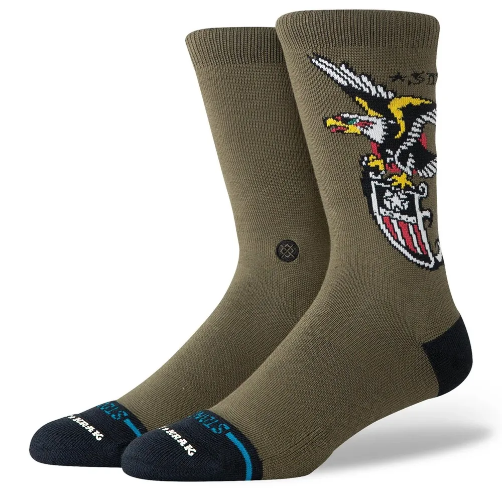 Stance The Eagle Military Green Large Mens Socks