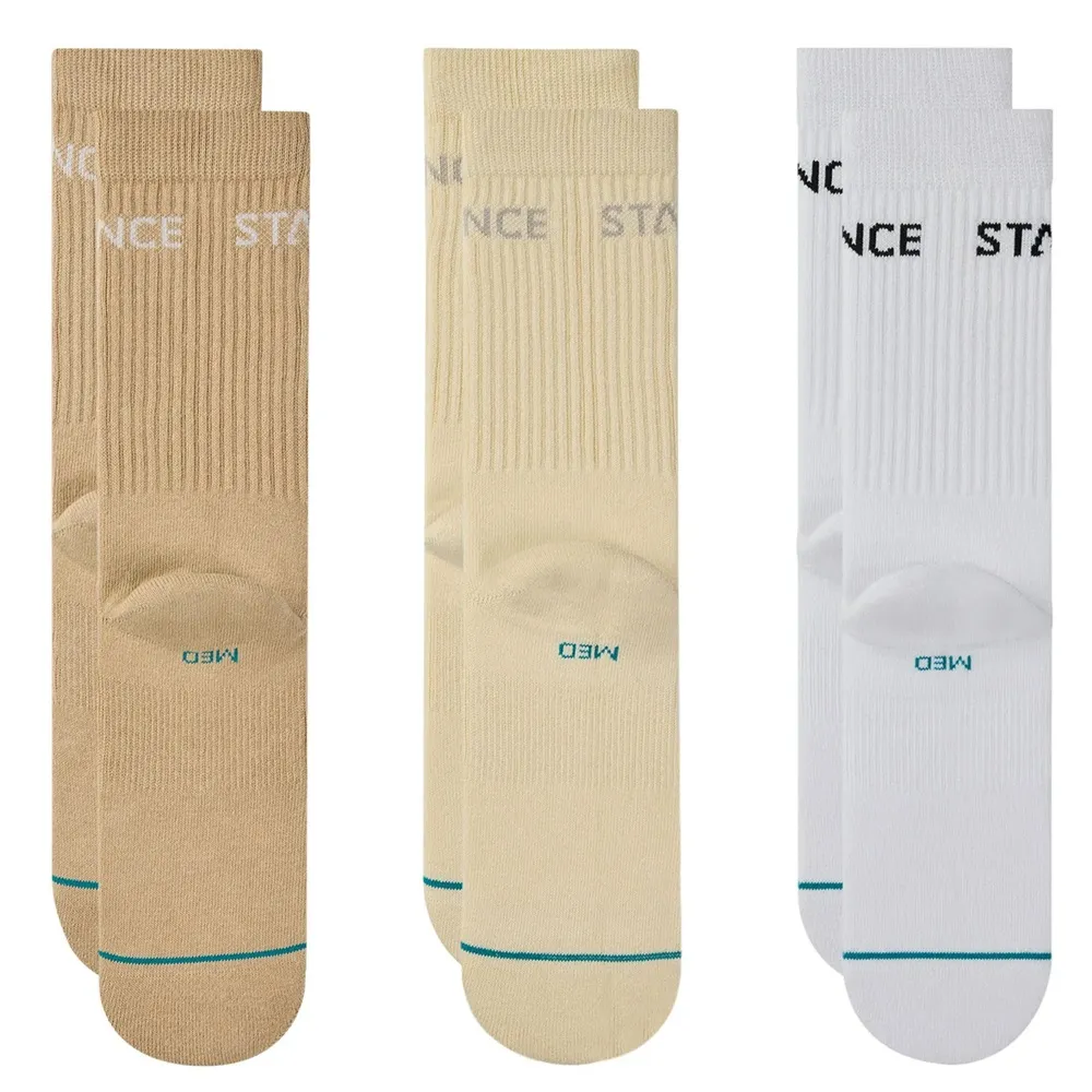 Stance Origin 3 Pack Cream Large Mens Socks