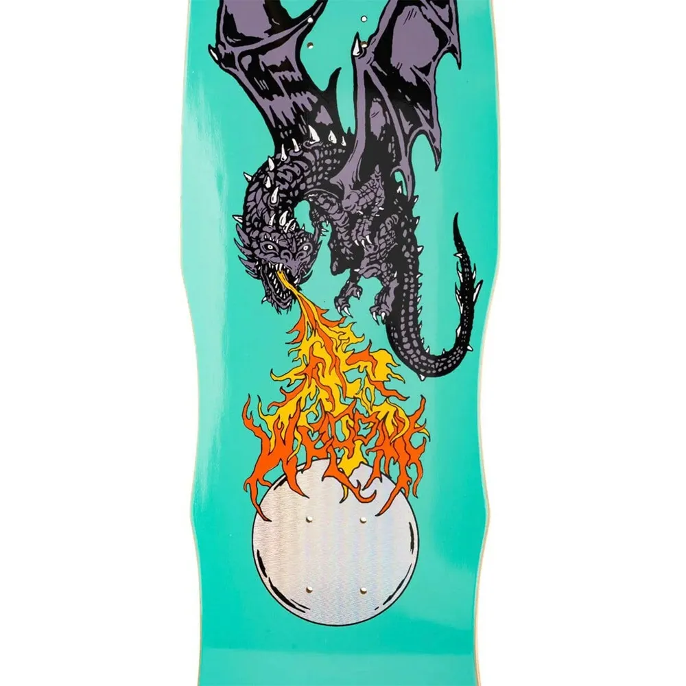 Welcome Firebreather On Dark Lord Teal 9.75 Skateboard Deck