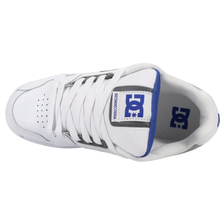 DC Stag White Blue Grey Mens Skate Shoes