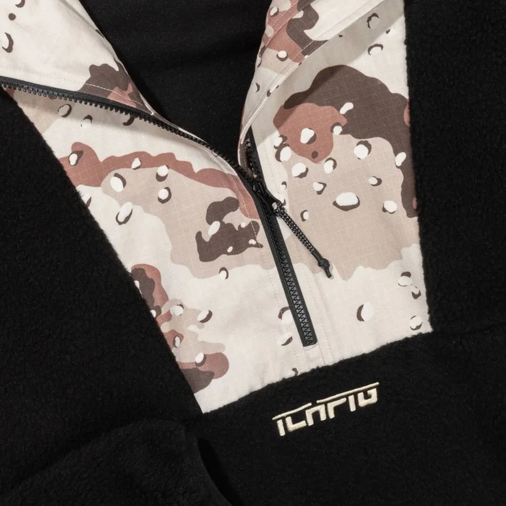Ichpig Sherpa 1/2 Zip Black Desert Hoodie