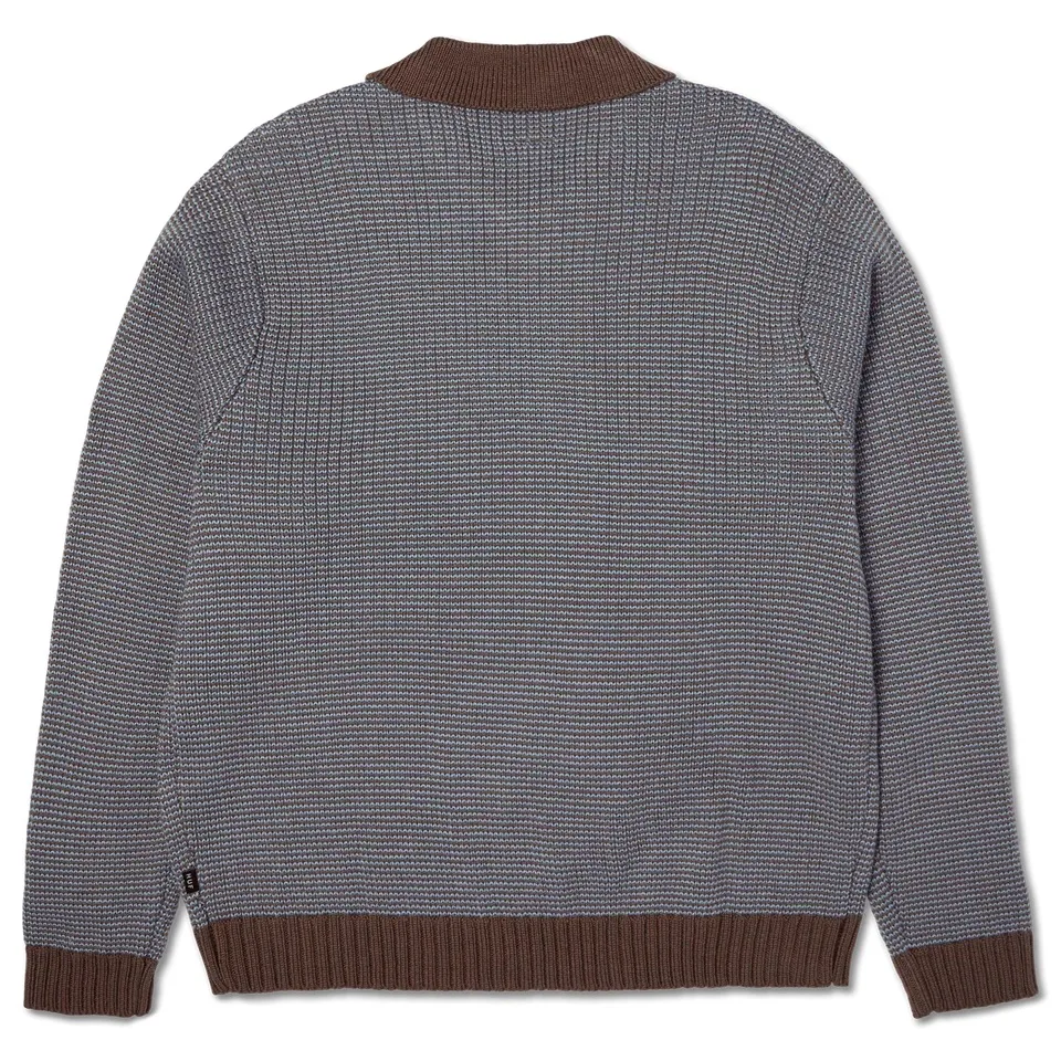 Huf Megablast Two Tone Waffle Washed Blue Moss Sweater