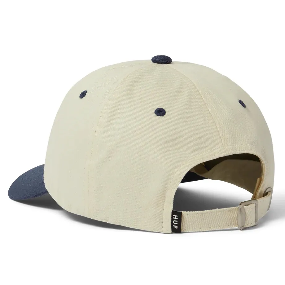 HUF Stretch Logo 6 Panel Curved Visor Bleach Hat