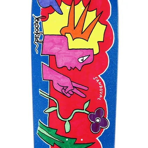 Krooked Sandoval Peace Sign Blue 9.81 Skateboard Deck