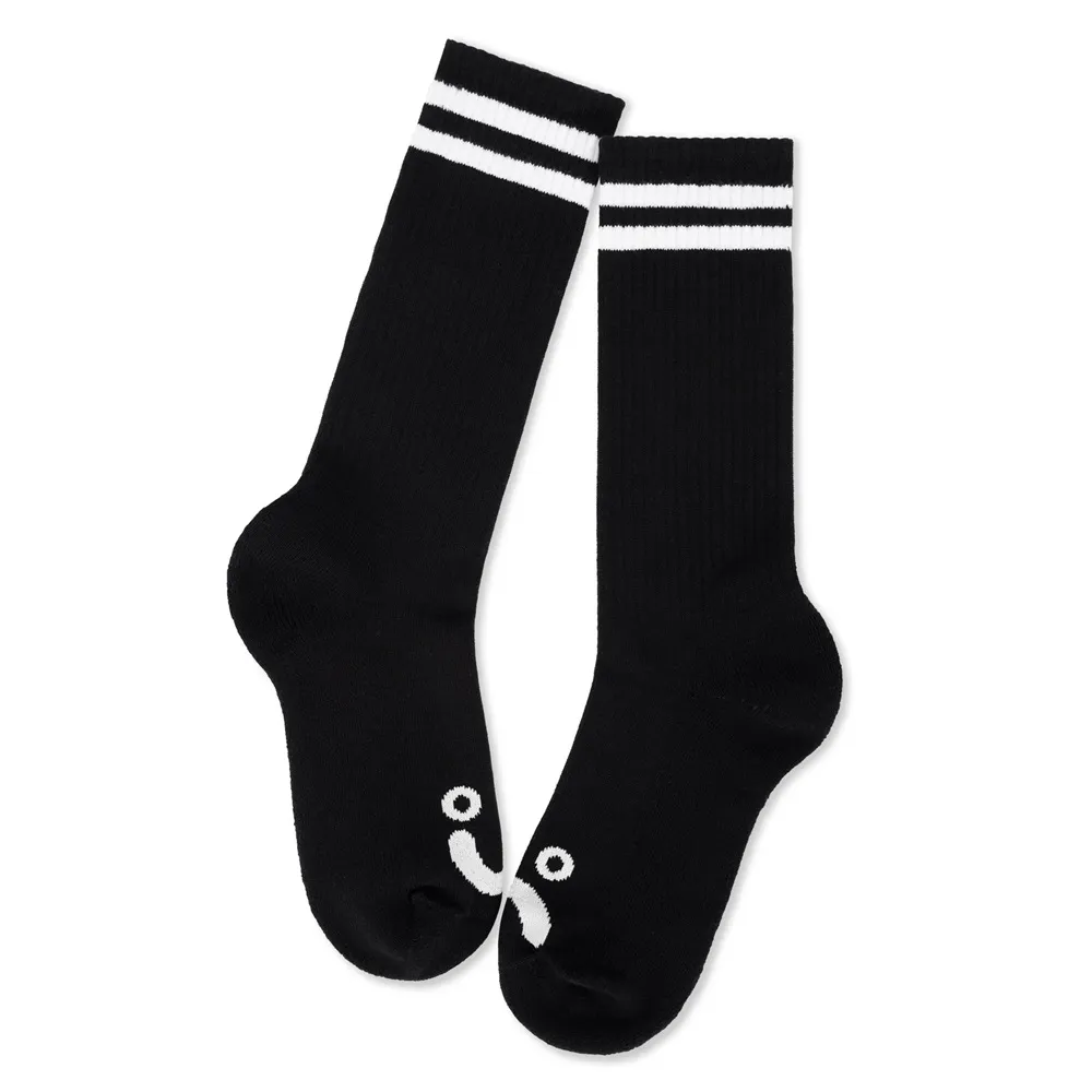 Polar Skate Co Rib Happy Sad Black 43-46 Long Socks