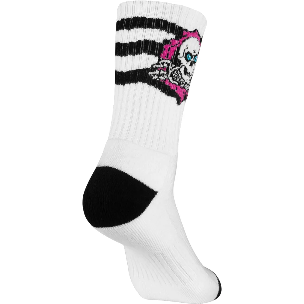 Powell Peralta Ripper Stripes Pink Black White Mens Socks