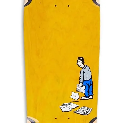 Polar Skate Co Dane Brady News Paper Dane1 Shape Yellow 9.75 Skateboard Deck