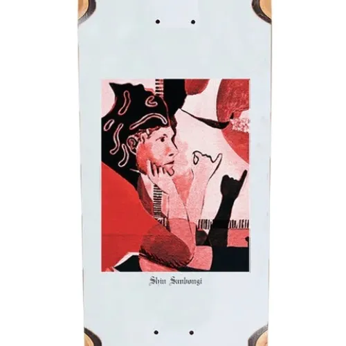 Polar Skate Co Shin Sanbongi Contact White 1991 Shape 9.25 Skateboard Deck