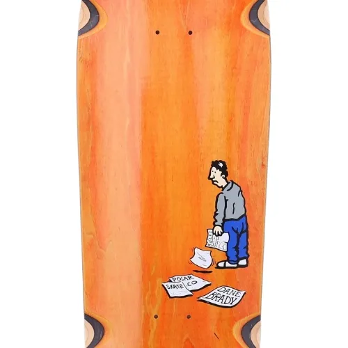 Polar Skate Co Dane Brady News Paper Dane1 Shape Orange 9.75 Skateboard Deck