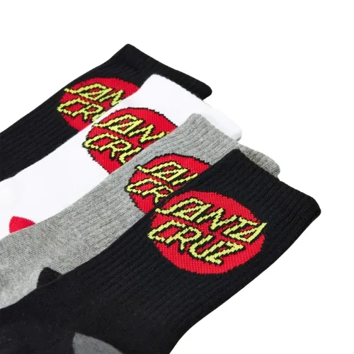 Santa Cruz Classic Dot Crew Youth Multi 4 Pack Socks