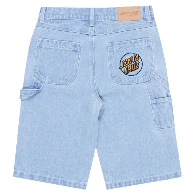 Santa Cruz Opus Grip Dot Carpenter Bleached Denim Youth Shorts