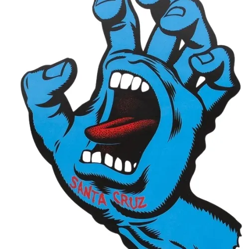 Santa Cruz Screaming Hand Large Blue Decal Sticker