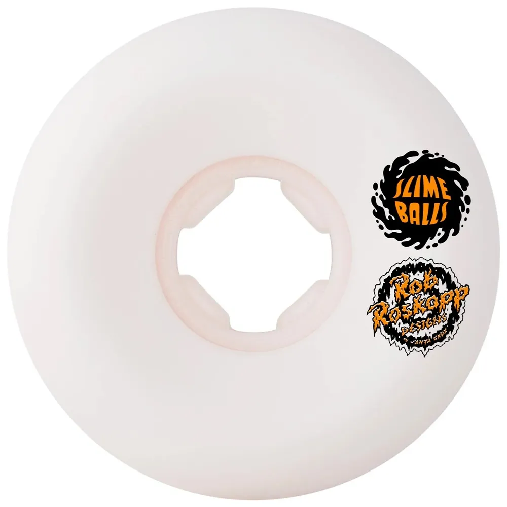 Slime Balls Roskopp Face Two Reissue Hardline White 95A 54mm Skateboard Wheels