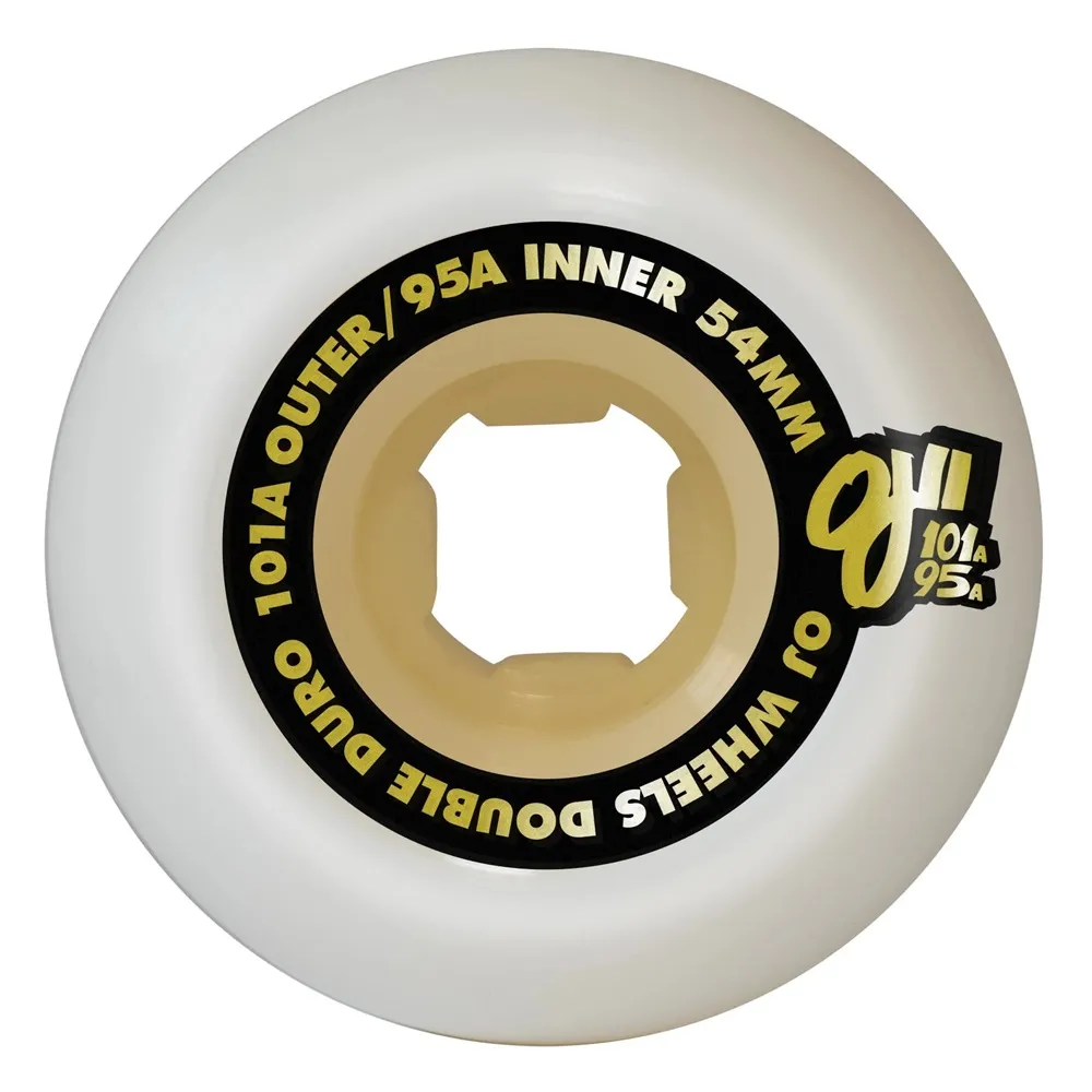 OJ Double Duro Chubbies White 101/95A 54mm Skateboard Wheels