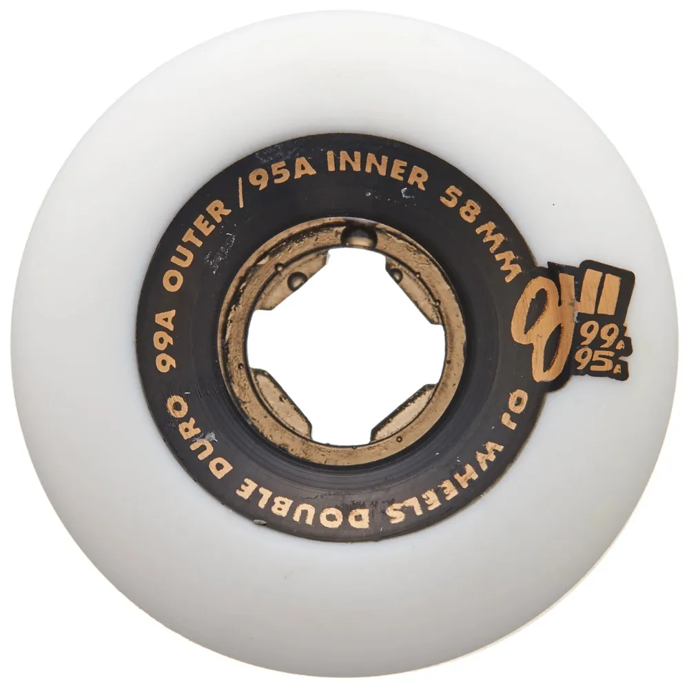 OJ Double Duro Mini Combo White Black 99A/95A 58mm Skateboard Wheels