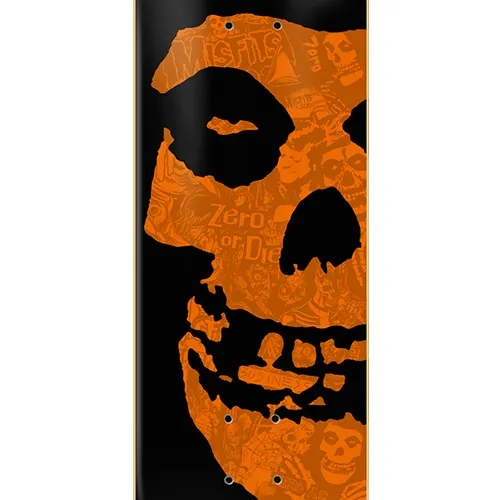 Zero Misfits Fiend Skull Orange 8.5 Skateboard Deck