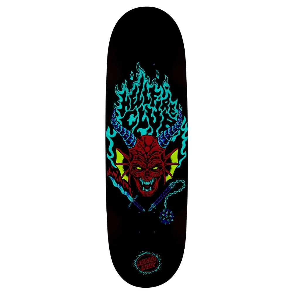 Santa Cruz X Stranger Things Hellfire Club Flames 9.0 Skateboard Deck
