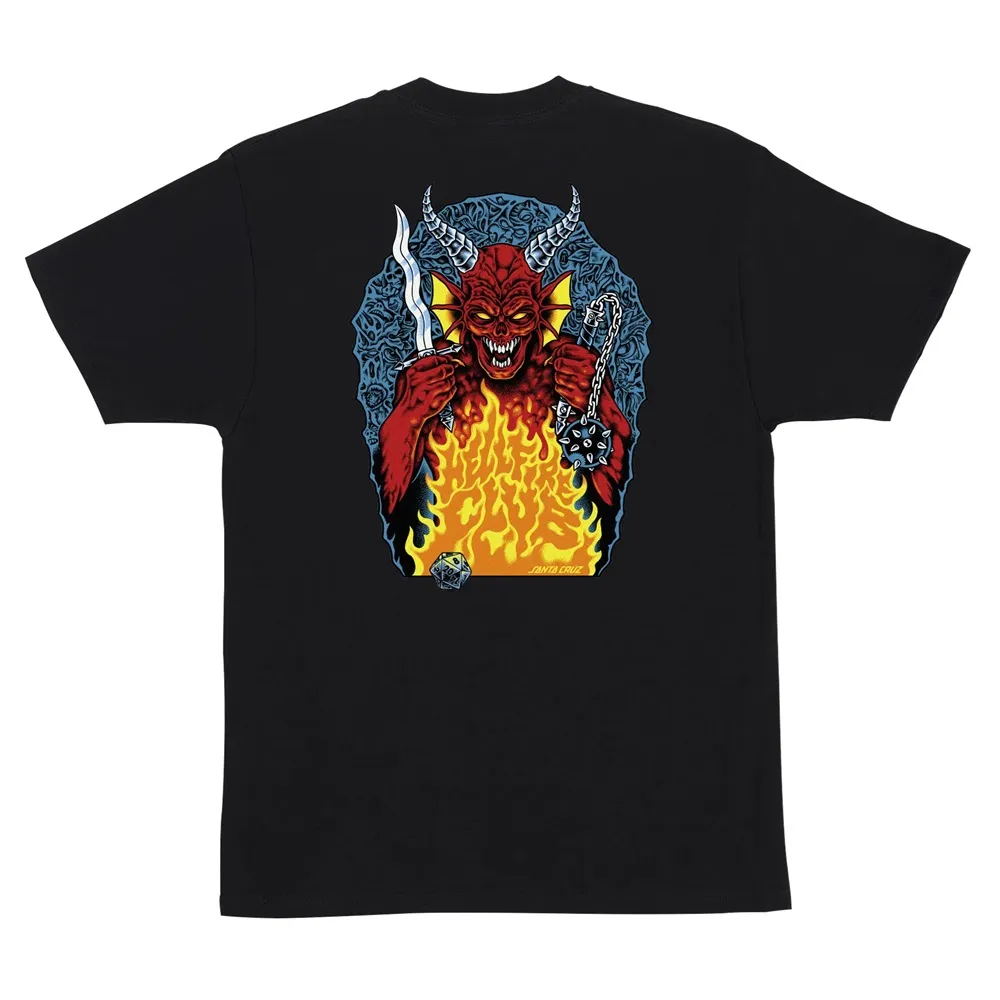 Santa Cruz X Stranger Things Hellfire Pit Black T-Shirt